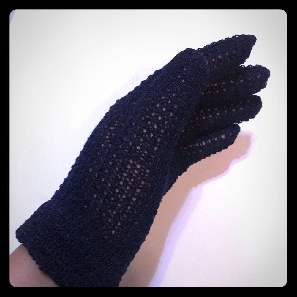 Vintage knit Dark Blue gloves!